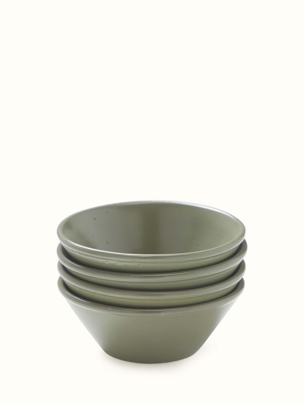 Khurja Pottery Ceramic Dinner Bowls Green (4 Pcs)