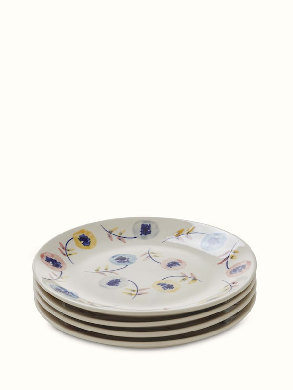 Khurja Pottery Ceramic Dinner Plates (4 Pcs)