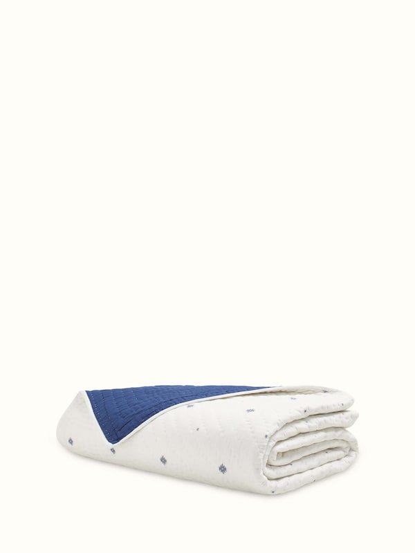 Kalpanama Ivory Handwoven Buti Cotton Double-size Quilt