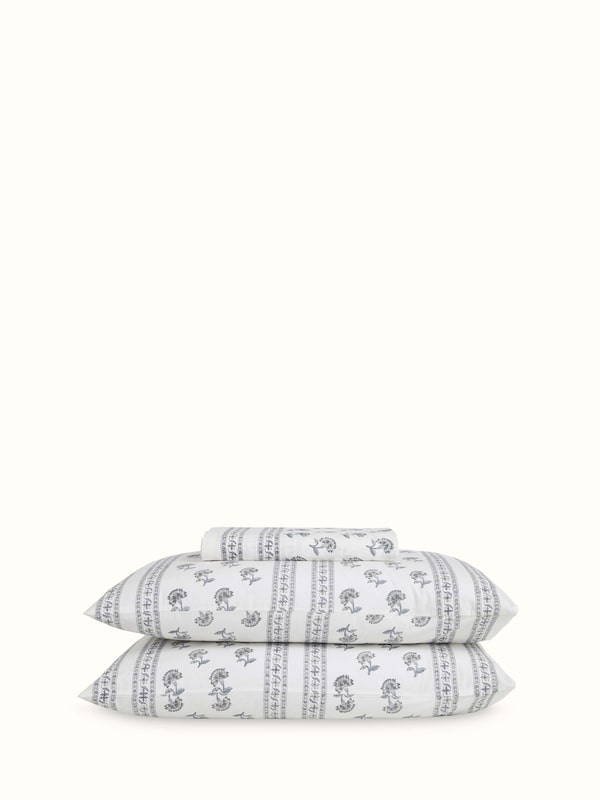 Aarunya Grey Buti Cotton Sanganeri Hand Block Print Queen-size Bedsheet Set