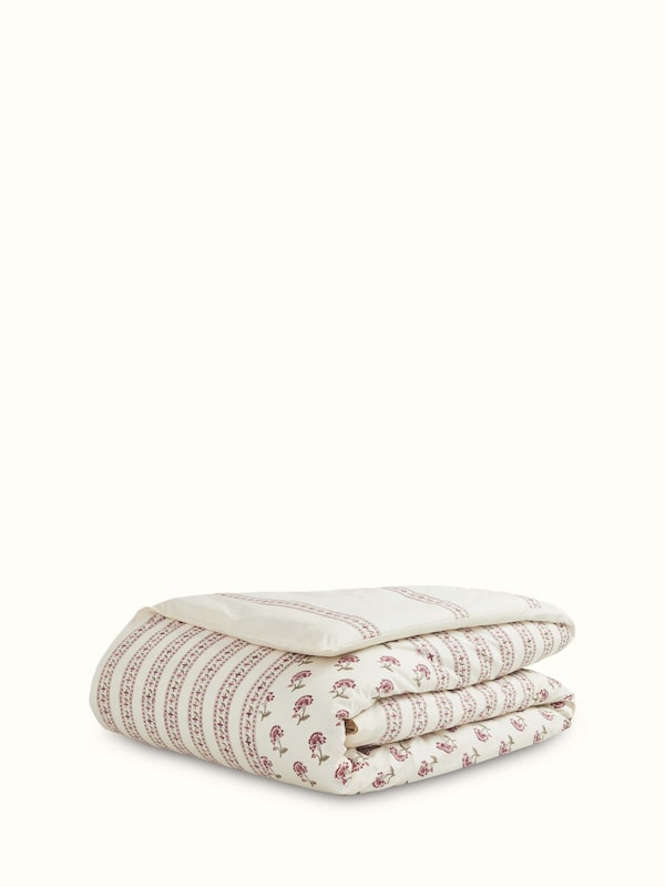Aarunya Red Floral Cotton Sanganeri Hand Block Print Queen-size Duvet Cover