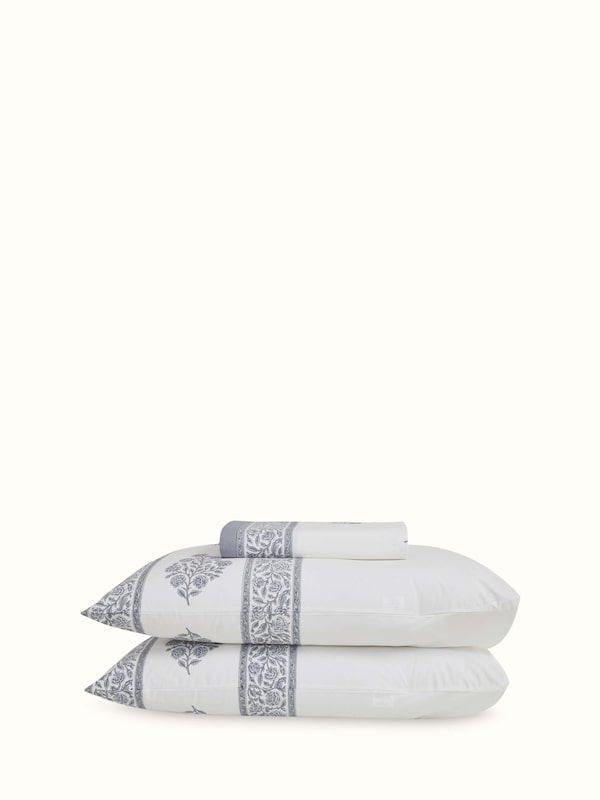 Saha Grey Buta Cotton Sanganeri Hand Block Print Queen-size Bedsheet Set