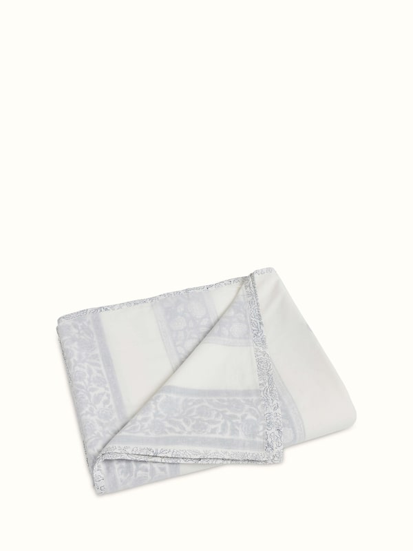 Sanjhi Grey Jaal Cotton Sanganeri Hand Block Print Double-size Dohar