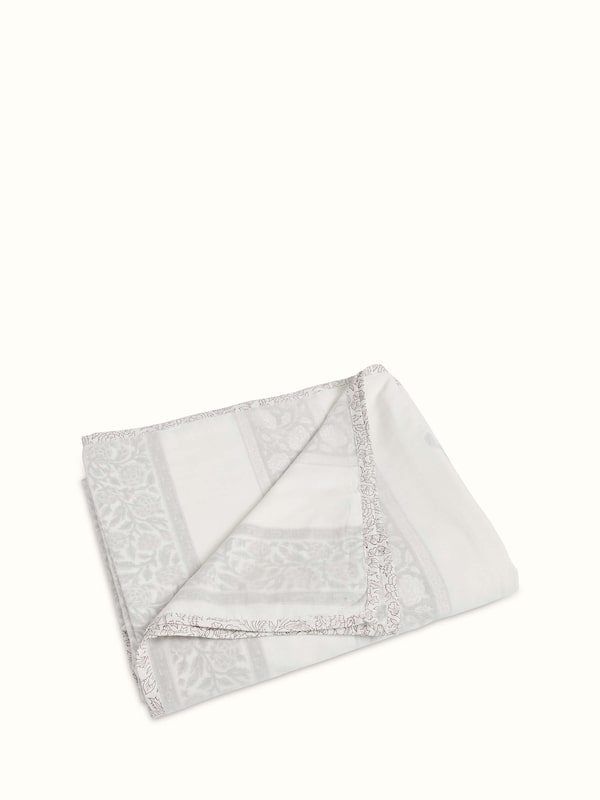 Saha Lavender Buta Stripe Cotton Sanganeri Hand Block Print Double-size Dohar