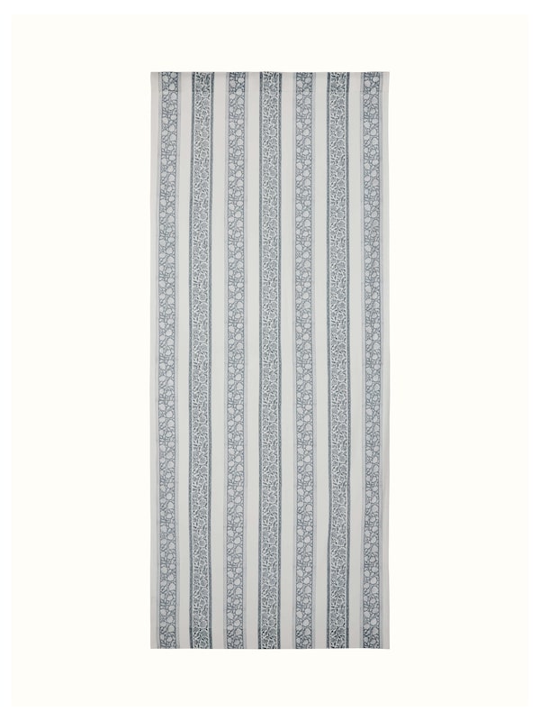 Saha Grey Floral Border Cotton Sanganeri Hand Block Printed Curtain (7 Ft)