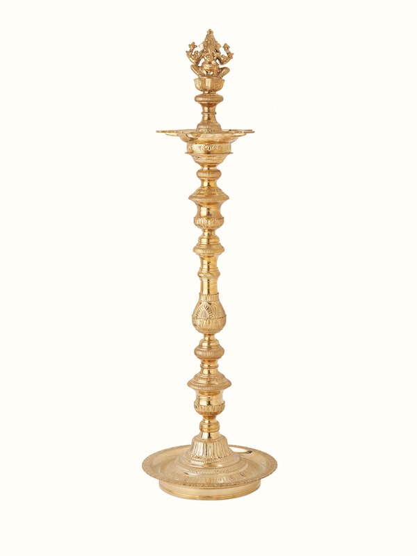 Polished Brass Vilakku Stand Diya