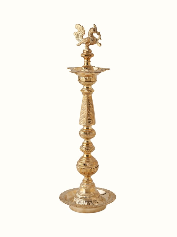 Polished Brass Vilakku Stand Diya