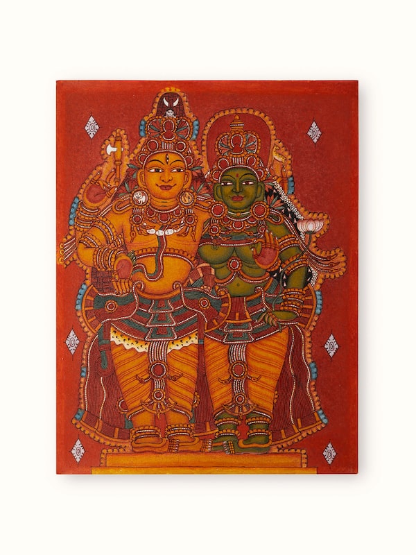 Shiv Parvathi Swayam Kerala Mural Painting