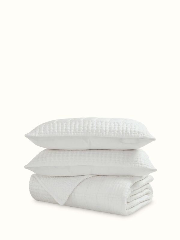 Pipa Ivory Solid Silk Razai Embroidery Double-size Bedspread Set