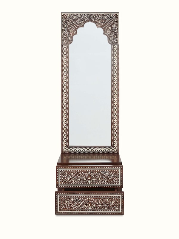 Sheesham Wood & Bone Inlay Dressing Table (2 Drawers)