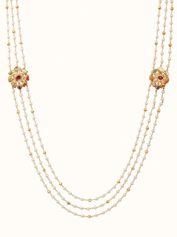 Navratna Silver Pendant & Chain