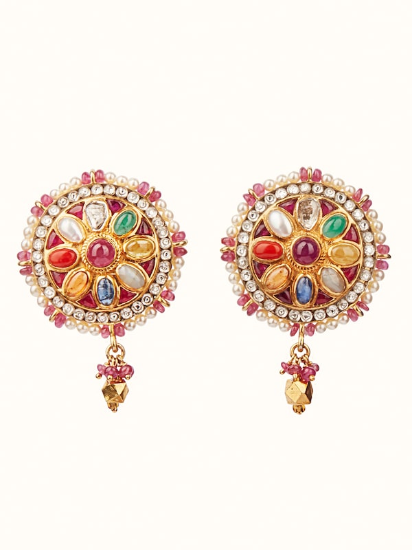Navratna Silver Studs