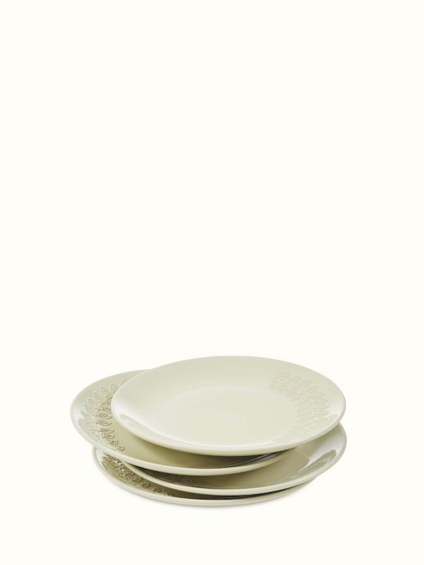 Khurja Pottery Ceramic Simple Dinner Plates White (4 Pcs)