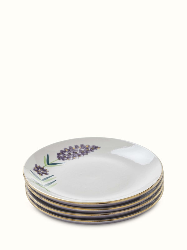 Khurja Pottery Ceramic Salad Plates (4 Pcs)