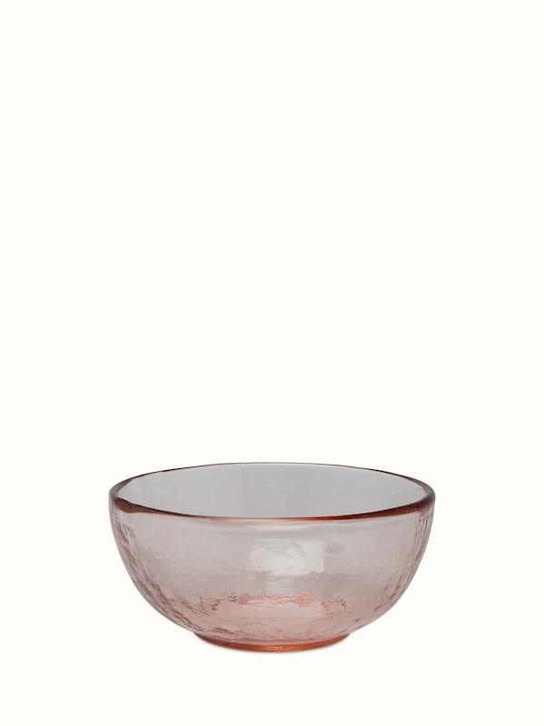 Firozabadi Glass Serving Bowl Pink Large