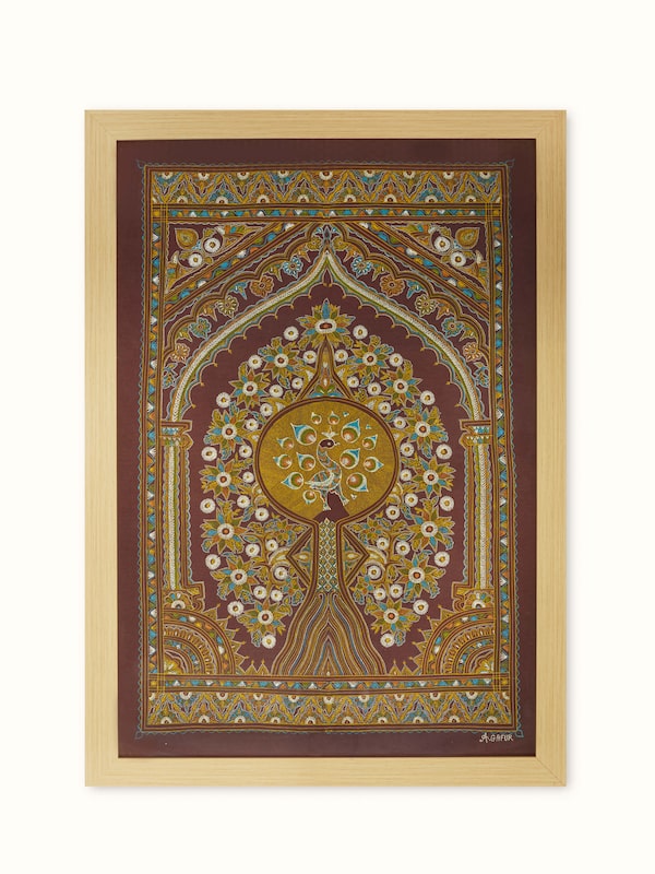 Rogan Castor Oil & Pigment Mayura on Tree of Life Painting