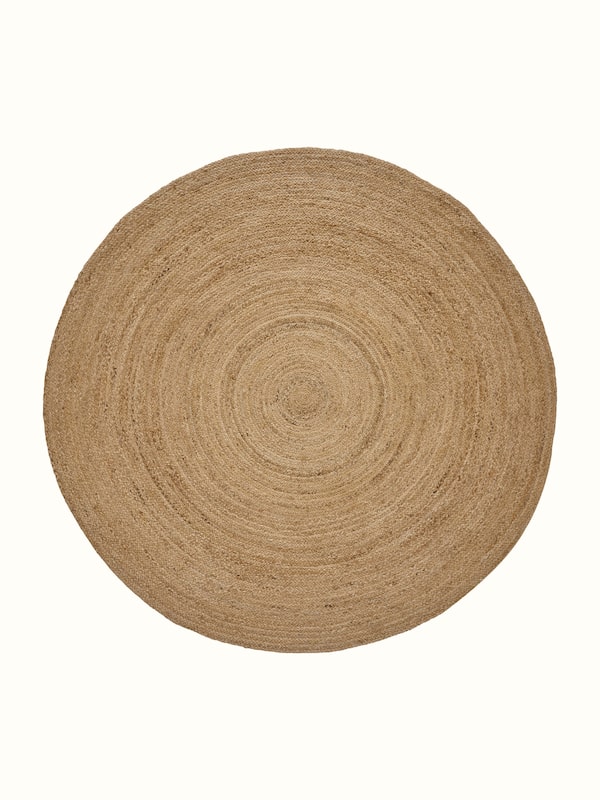 Braided Round Beige Jute Natural Fibre Rug