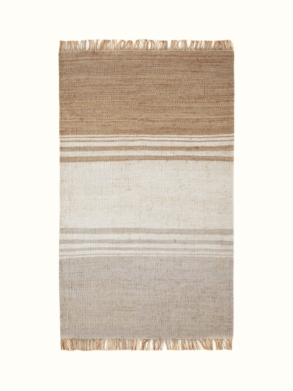 Graphic Geo Beige Grey Jute Natural Fibre Rug