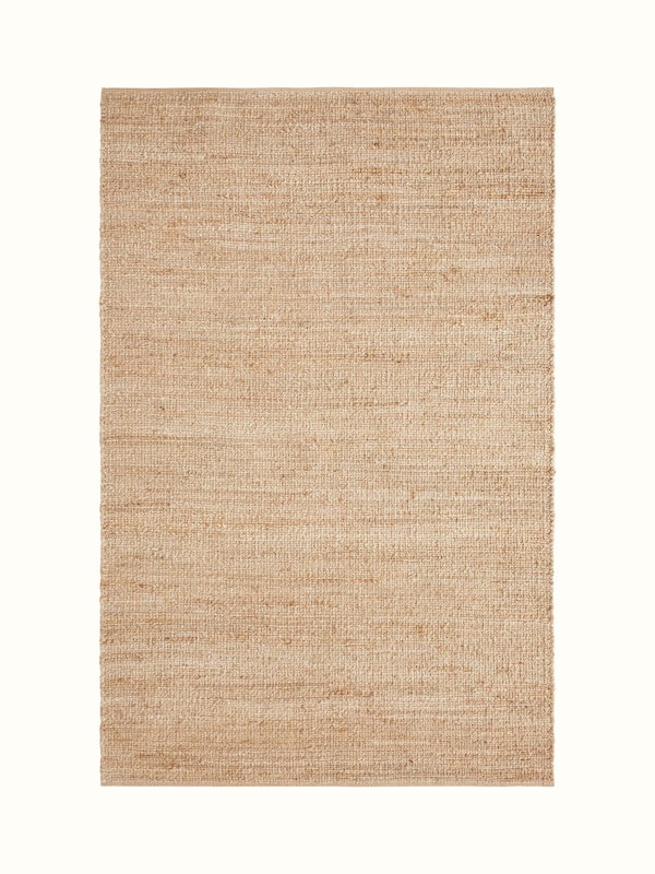 Textured Solid Beige Jute Natural Fibre Rug (5X8 Ft)