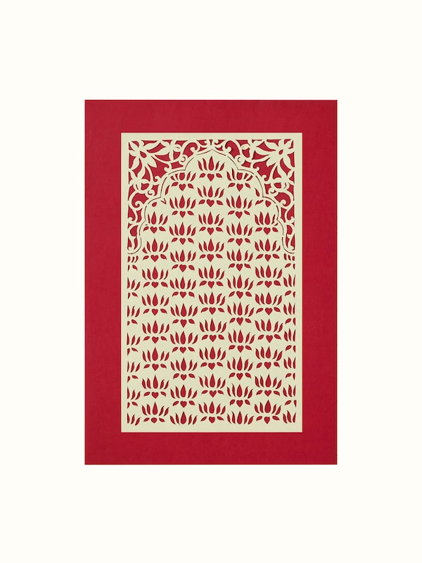 Sanjhi Paper Stencil Lotus Jaali Wall Art