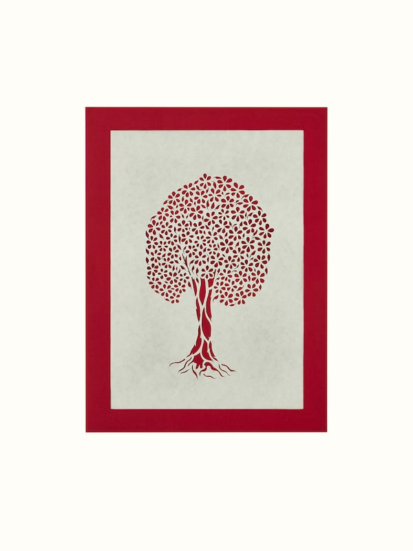 Sanjhi Paper Stencil Mughal Tree Wall Art