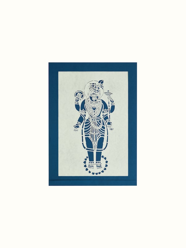 Sanjhi Paper Stencil Lord Vishnu Swaroop Wall Art