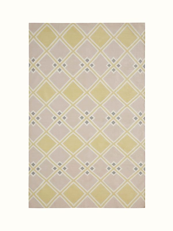 Modern Geo Light Pink Lawan Cotton Panja Dhurrie
