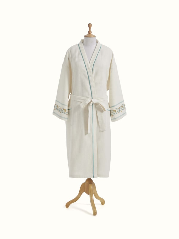 Multi Floral Cotton Sanganeri Block Printed Bathrobe