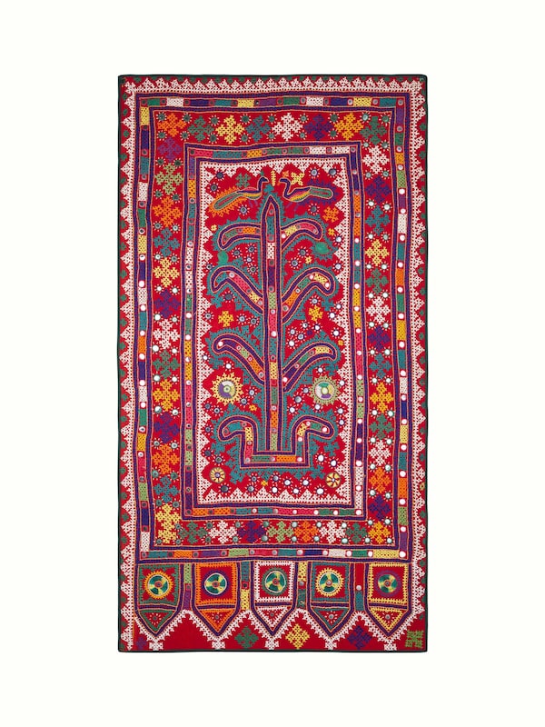 Kutch Embroidery Tree & Birds Wall Hanging