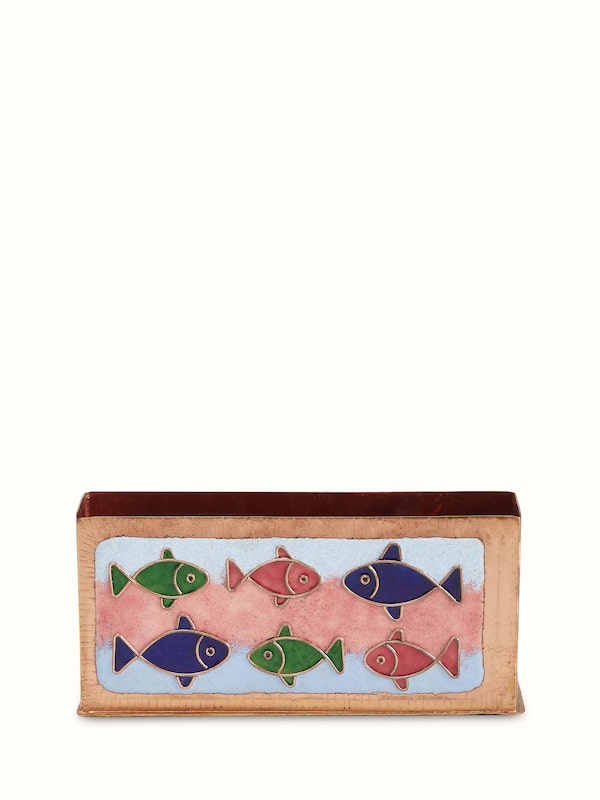 Copper Fish Motif Pen Holder