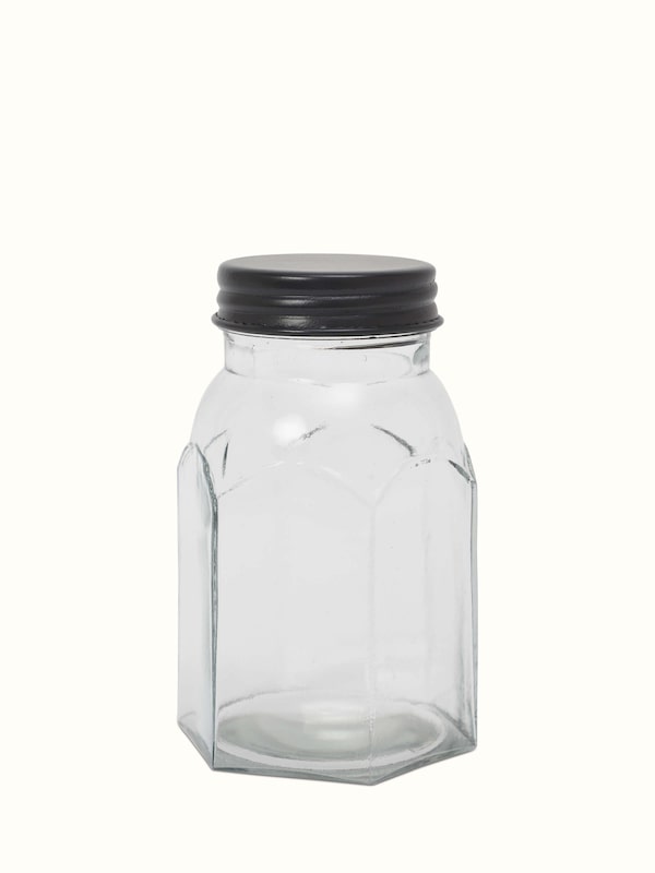 Firozabadi Glass Work Jar with Grey Lid