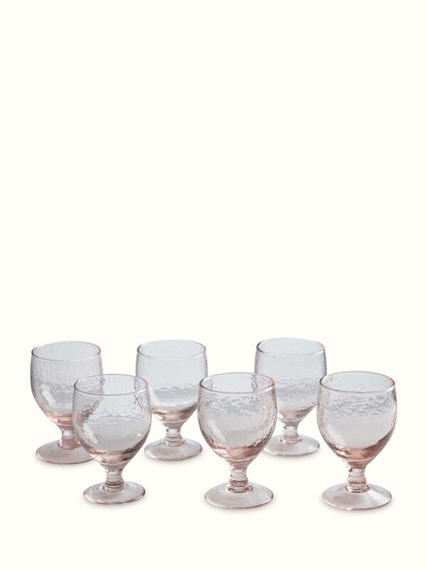 Glass-worked Wine Glasses (6 Pcs)