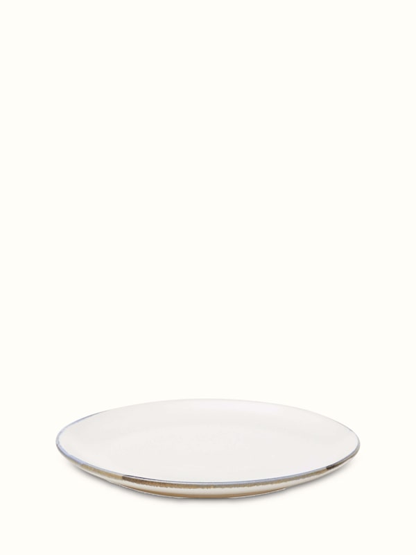 Studio Pottery Ceramic Simple Dinner Plate White