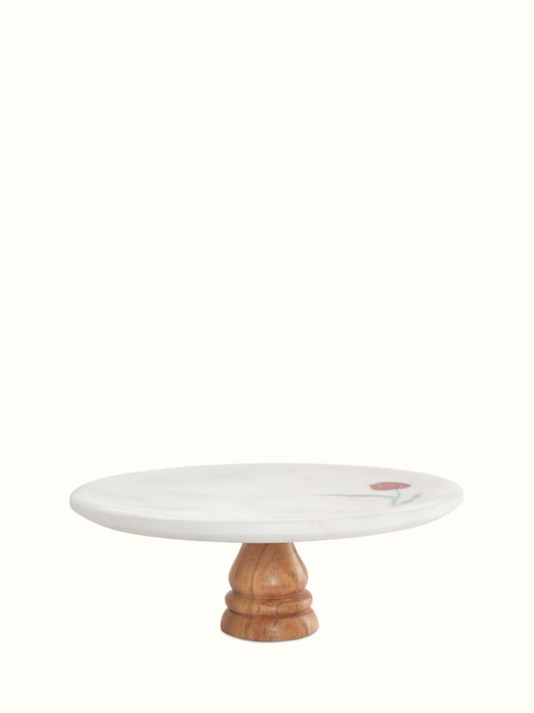 Marble Inlaid Cake Stand