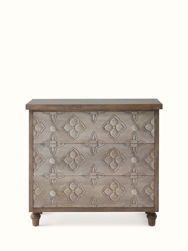 Carved Mango Wood Chest Of Drawer