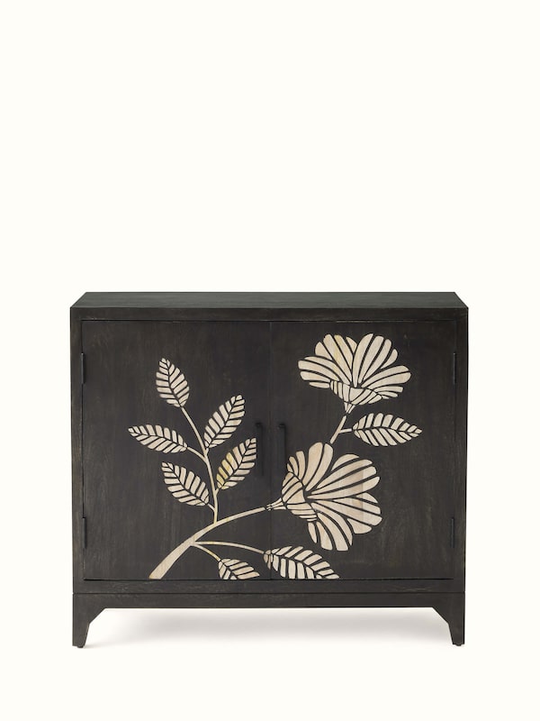 Sand Etched Mango Wood Sideboard