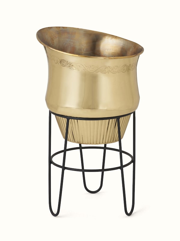 Glossy Brass Planter