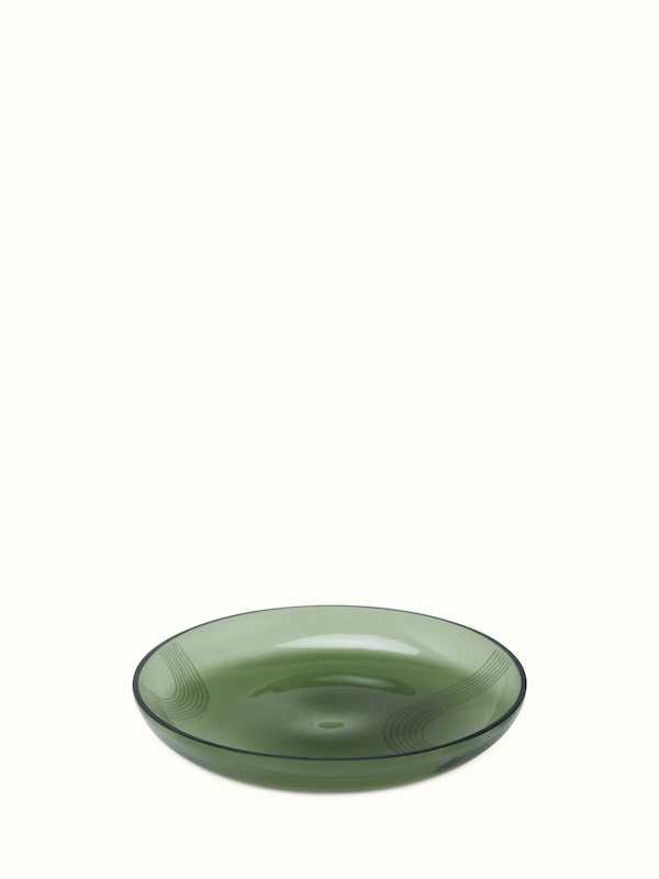 Firozabadi Glass Salad Plate Green