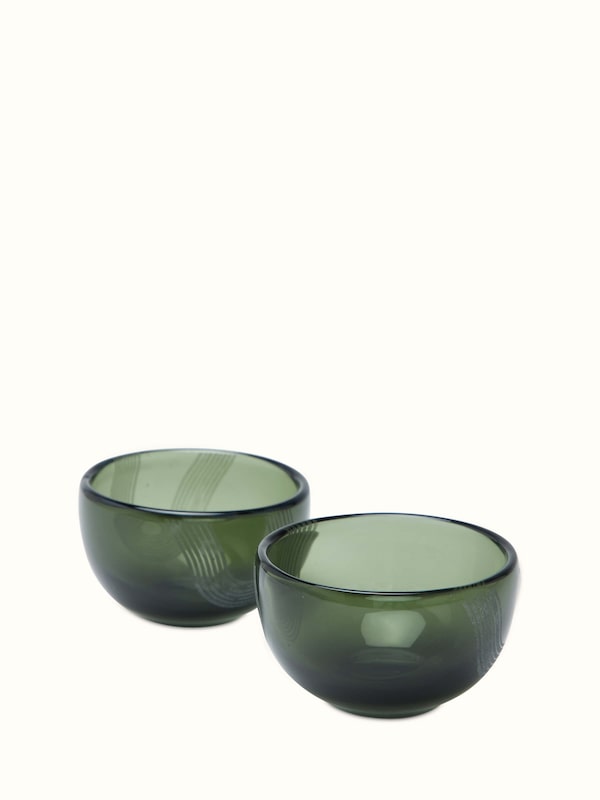 Firozabadi Glass Nut Bowls Green (2 Pcs)