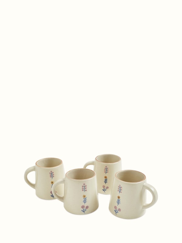 Studio Pottery Ceramic Coffee Mugs (4 Pcs)