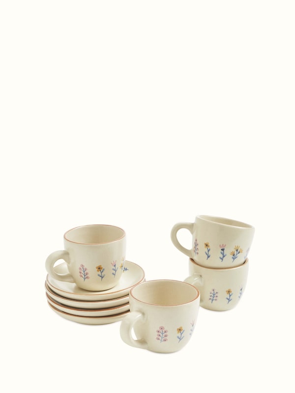 Studio Pottery Ceramic Teacups (4 Pcs)