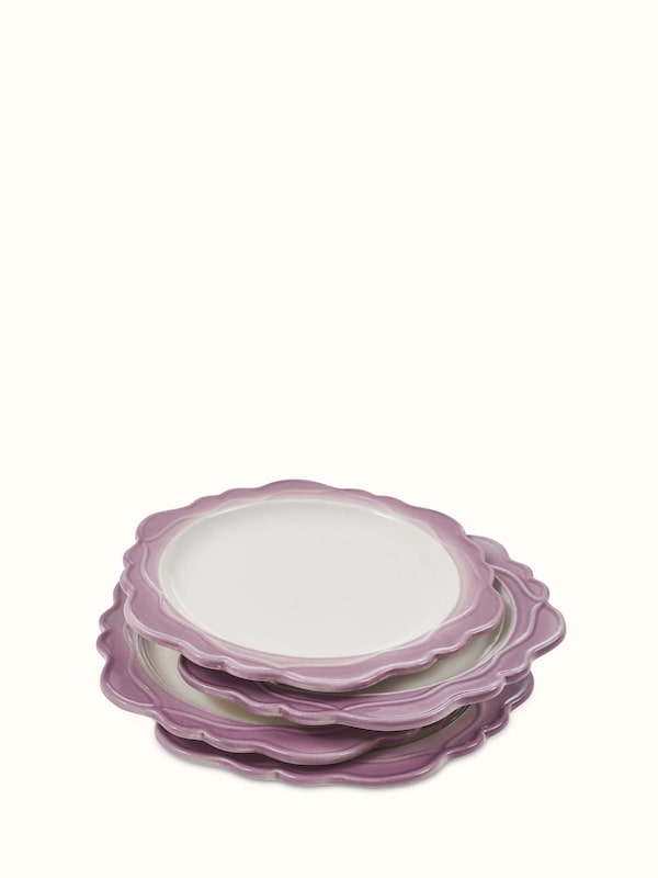 Studio Pottery Ceramic Dinner Plates Pink (4 Pcs)