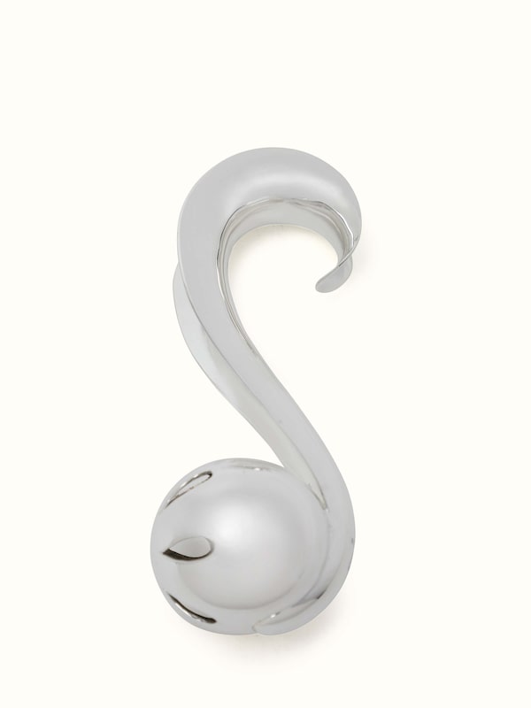 Silver Curved Handle Rattle