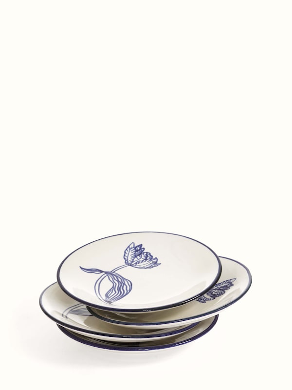 Khurja Pottery Ceramic Salad Plates (4 Pcs)