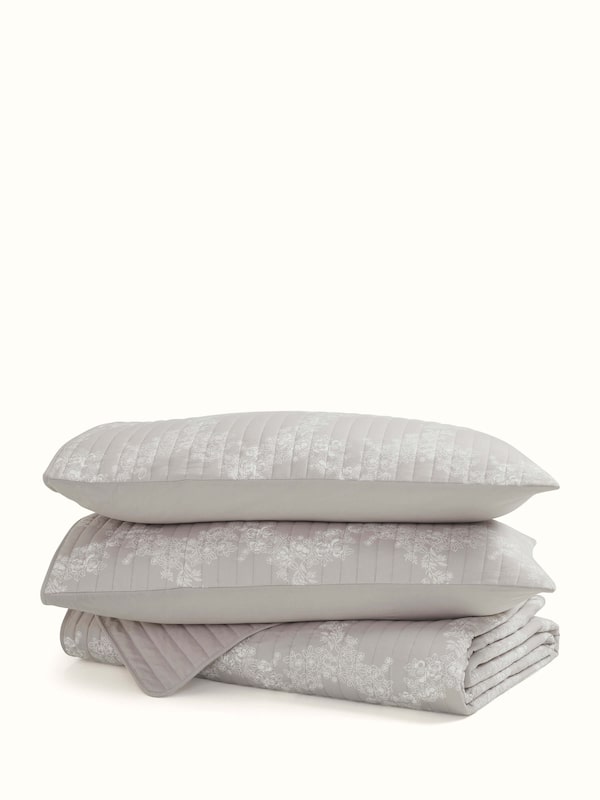 Shivranjini Grey Trellis Cotton Sanganeri Hand Block Print Double-size Bedspread Set