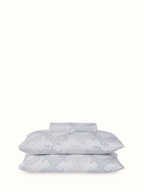 Shivranjini Grey Trellis Cotton Sanganeri Hand Block Print King-size Bedsheet Set