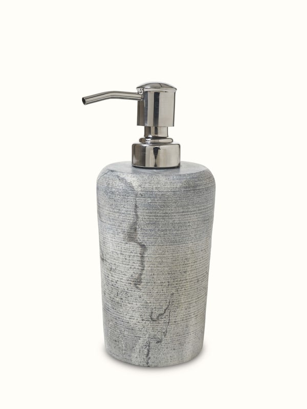 Carved Marble Soap Dispenser Grey Color