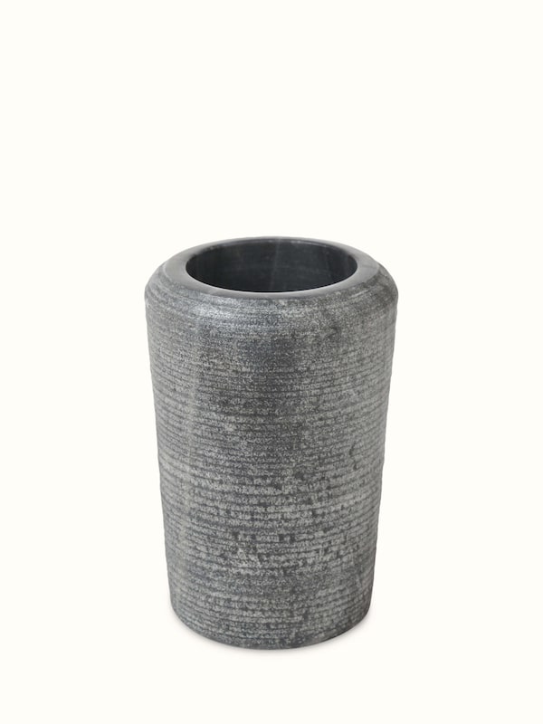 Carved Marble Toothbrush Holder Grey Colour