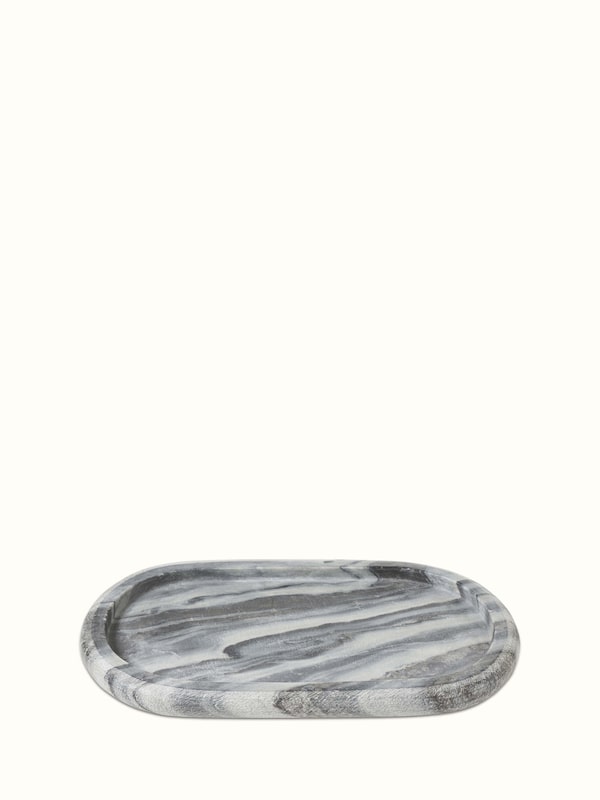 Carved Marble Bath Tray Grey Color