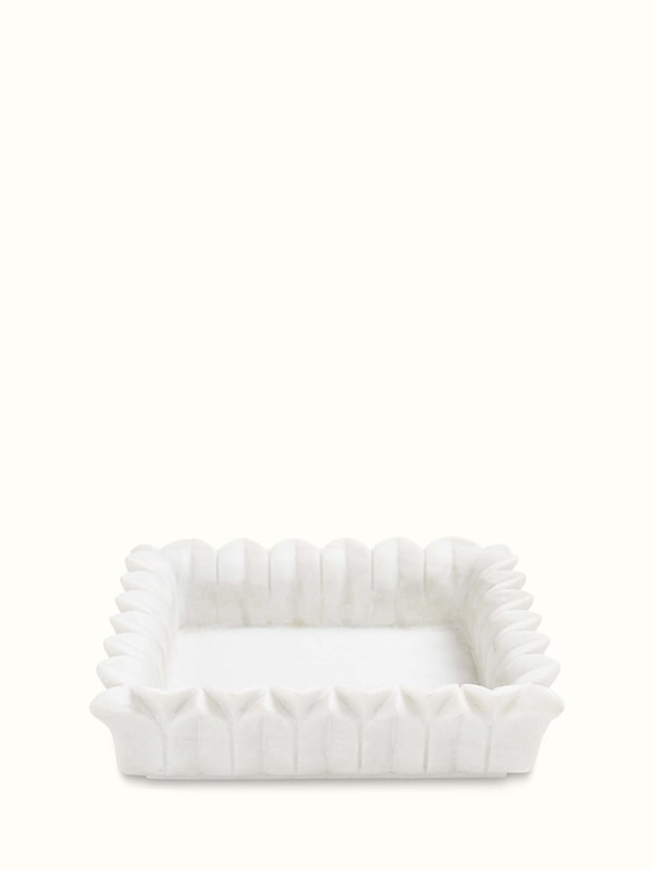 Rectangular Carved Marble Urli